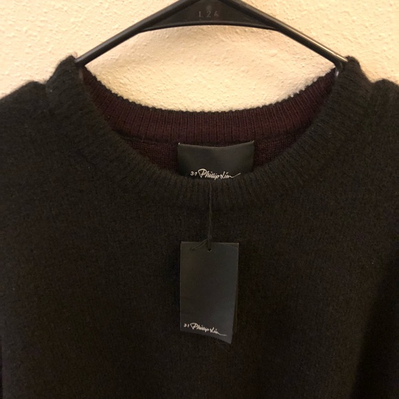 New 3.1 Phillip Lamb Wool Sweater Side Slits Sz M - Picture 5 of 9
